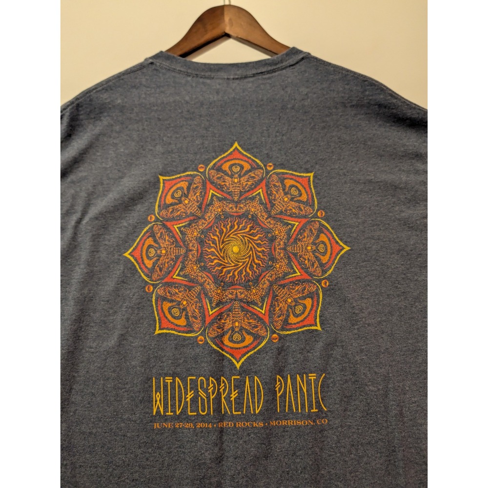 Gildan Widespread Panic Shirt Mens XL Gray Excellent 2014 Red Rocks Concert Tee